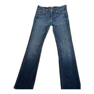 7 For All Mankind Women's Bootcut/Boycut Blue Jeans Size 29 Button Fly Dark